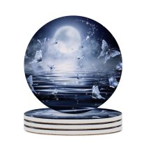 yanfind Ceramic Coasters (round) Graphics CGI Fantasy Butterflies   Night Dark Fairy Tale Family Game Intellectual Educational Game Jigsaw Puzzle Toy Set