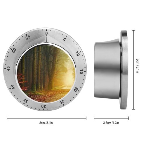 yanfind Timer Johannes Plenio Forest Road Autumn Fall Foliage Light Foggy 60 Minutes Mechanical Visual Timer