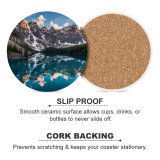 yanfind Ceramic Coasters (round) Glen Sinclair Moraine Lake  Reflection Sunset Landscape  Peaks Snow Scenic Family Game Intellectual Educational Game Jigsaw Puzzle Toy Set