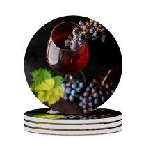 yanfind Ceramic Coasters (round) Images Glass Flora Sauvignon Rim Grapes Alcohol Plant Produce Fruits Wine Grape Family Game Intellectual Educational Game Jigsaw Puzzle Toy Set