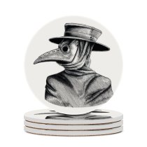 yanfind Ceramic Coasters (round) Vintage Plague Doctor Death Medical Medieval Bird Halloween Hat Old Covid Art Family Game Intellectual Educational Game Jigsaw Puzzle Toy Set