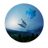 yanfind Ceramic Coasters (round) Comfreak Fantasy Landscape Balloons Sky Trees Mystic  Light Family Game Intellectual Educational Game Jigsaw Puzzle Toy Set
