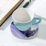 yanfind Ceramic Coasters (round) Winter Snow Pine Trees Evening Switzerland December Family Game Intellectual Educational Game Jigsaw Puzzle Toy Set