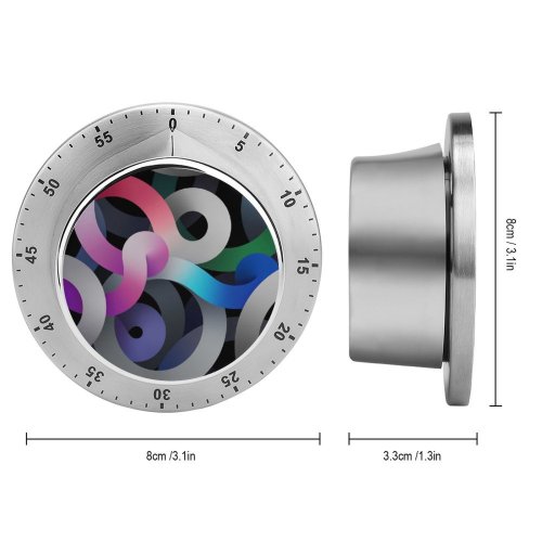 yanfind Timer Abstract  Silver Dark 60 Minutes Mechanical Visual Timer