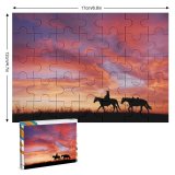 yanfind Picture Puzzle Cowboy Horses Silhouette Dawn Sunset Family Game Intellectual Educational Game Jigsaw Puzzle Toy Set