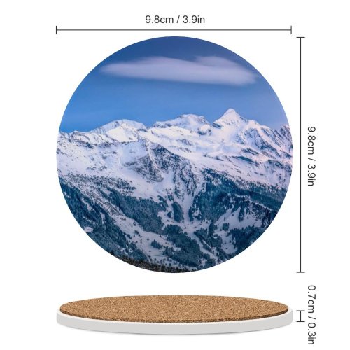 yanfind Ceramic Coasters (round) Mountains Winter Kleine Scheidegg  Range  Sunrise  Peak Switzerland Family Game Intellectual Educational Game Jigsaw Puzzle Toy Set