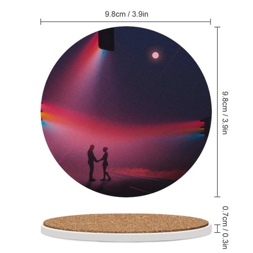 yanfind Ceramic Coasters (round) Love Couple Silhouette Traffic Lights Night Romantic Focus Spectrum  Road Family Game Intellectual Educational Game Jigsaw Puzzle Toy Set