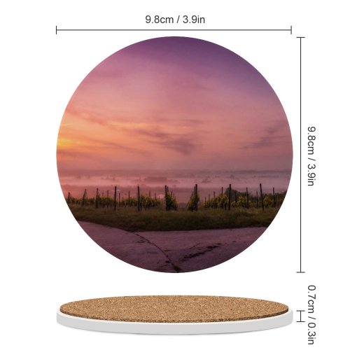 yanfind Ceramic Coasters (round) Images Landscape Sky Wallpapers Dusk Plant Outdoors Tree Scenery Stock Free Warm Family Game Intellectual Educational Game Jigsaw Puzzle Toy Set