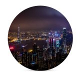 yanfind Ceramic Coasters (round) Peter Y. Chuang Hong Kong City Skyscrapers Night Time Cityscape Aerial City Family Game Intellectual Educational Game Jigsaw Puzzle Toy Set