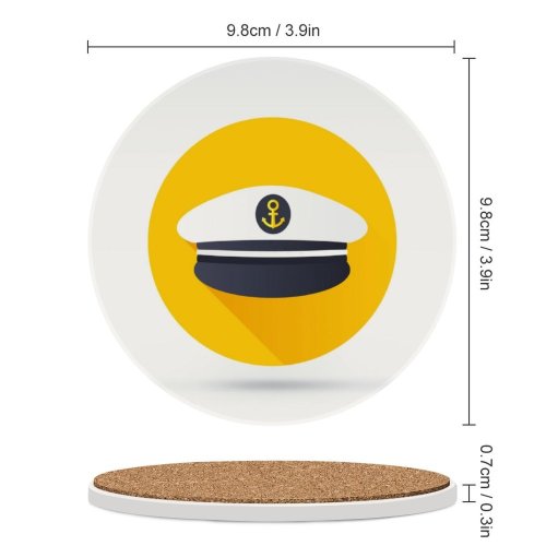 yanfind Ceramic Coasters (round) Officer Simplicity Headwear Occupation Ship Sea Garment Anchor Cruise Craft Item Nautical Family Game Intellectual Educational Game Jigsaw Puzzle Toy Set