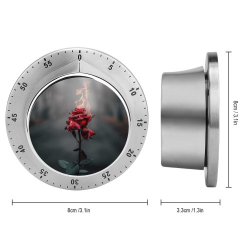 yanfind Timer Vadim Sadovski Flowers Rose Flower Fire Burning Dark 60 Minutes Mechanical Visual Timer