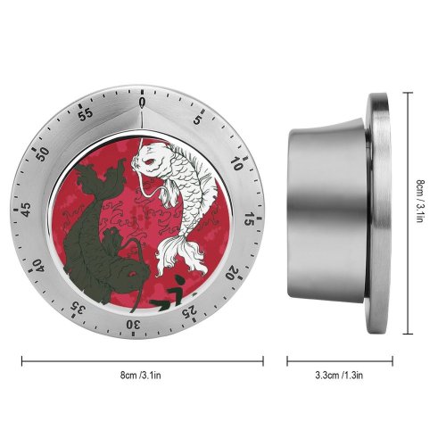 yanfind Timer Coy,japan,fish,koi,carp,japanese,pond,zen,nature,chinese,water,red,swim,exotic 60 Minutes Mechanical Visual Timer