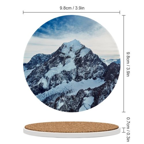 yanfind Ceramic Coasters (round) Oliver Buettner Mount Cook Peak Snow Covered Mountains Zealand Family Game Intellectual Educational Game Jigsaw Puzzle Toy Set
