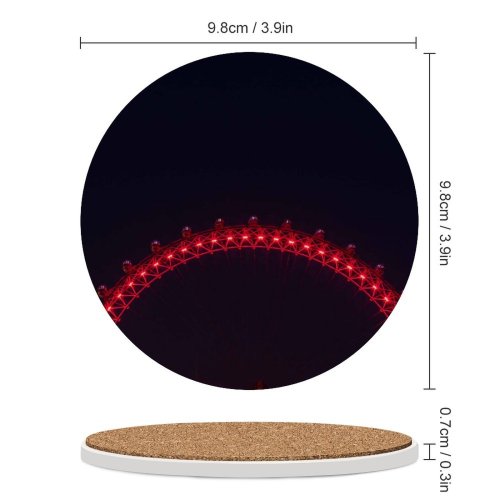 yanfind Ceramic Coasters (round) Black Dark London  Ferris Wheel Tourist Attraction Night Illuminated Family Game Intellectual Educational Game Jigsaw Puzzle Toy Set