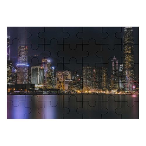 yanfind Picture Puzzle Hong Kong City Cityscape Architecture Skyscrapers Nightlife Ferris Wheel Lights River Reflection Family Game Intellectual Educational Game Jigsaw Puzzle Toy Set