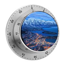 yanfind Timer Trey Ratcliff Lake Wakatipu Queenstown Zealand Snow Mountains Cityscape Night Lights Sky 60 Minutes Mechanical Visual Timer