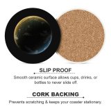 yanfind Ceramic Coasters (round) Space Black Dark Planet  Solar System Cosmos Universe Family Game Intellectual Educational Game Jigsaw Puzzle Toy Set