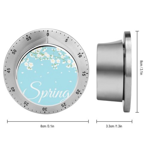 yanfind Timer Blooming  Sakura Cherry Border Beauty Garden Sky Japanese Flower Design Art 60 Minutes Mechanical Visual Timer
