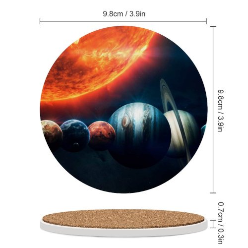 yanfind Ceramic Coasters (round) Vadim Sadovski Space Solar System Planets   Burning  Mars Jupiter Family Game Intellectual Educational Game Jigsaw Puzzle Toy Set