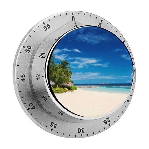 yanfind Timer Baros Maldives Island Seascape Tropical Beach Sky Horizon Ocean Landscape Huts Scenery 60 Minutes Mechanical Visual Timer