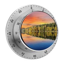 yanfind Timer Bruno Glätsch Forest Trees Sunset Sky Mirror Lake Reflection Landscape Scenery Afterglow 60 Minutes Mechanical Visual Timer
