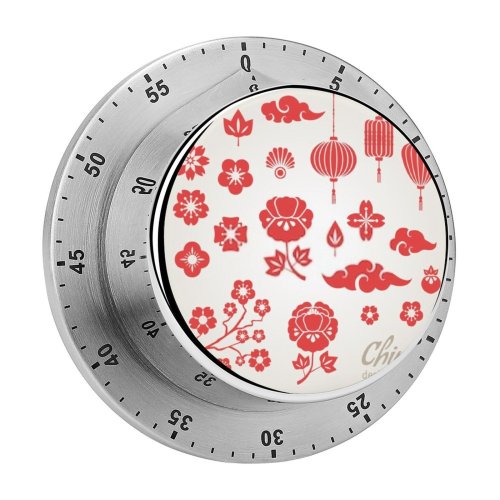 yanfind Timer Arabesque  Cloud Bloom Kyoto Traditional Sakura Cherry Beauty Lotus Ornamental East 60 Minutes Mechanical Visual Timer