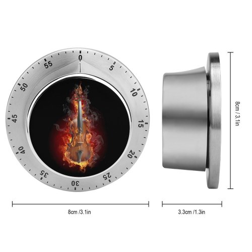 yanfind Timer Black Dark Violin Fire 60 Minutes Mechanical Visual Timer
