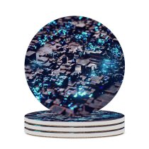 yanfind Ceramic Coasters (round) Dante Metaphor Abstract Greebles Render CGI Cyan Glowing Sci Fi Family Game Intellectual Educational Game Jigsaw Puzzle Toy Set