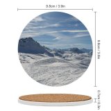 yanfind Ceramic Coasters (round) Snow France Plagne Ski Vacation Snowboard  Sky Wheater Winter  Mountainous Family Game Intellectual Educational Game Jigsaw Puzzle Toy Set