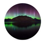 yanfind Ceramic Coasters (round) Cecil Peak Zealand Aurora Borealis Northern Lights Starry Sky Night Time Lake Family Game Intellectual Educational Game Jigsaw Puzzle Toy Set