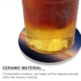 yanfind Ceramic Coasters (round) Sunset Beach Beautiful Scenery Ocean Clear Sky Horizon Seascape Family Game Intellectual Educational Game Jigsaw Puzzle Toy Set