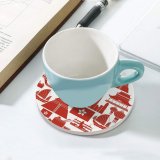 yanfind Ceramic Coasters (round) City Monument  Hong Junk Incense Chinese   Travel Dim Flag Family Game Intellectual Educational Game Jigsaw Puzzle Toy Set