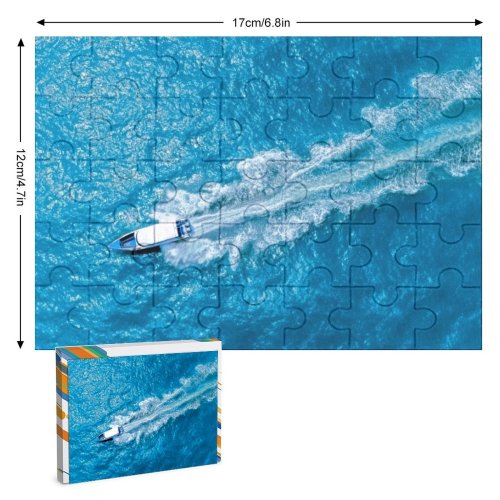 yanfind Picture Puzzle Tropical Coral Sky Speedboat Sea  Seascape  Vacation Italy Scenery Bay Family Game Intellectual Educational Game Jigsaw Puzzle Toy Set