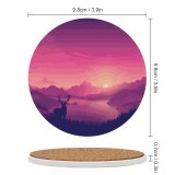 yanfind Ceramic Coasters (round) Coyle Scenery Lakeside Sunset Lake Landscape Scenic Panorama Family Game Intellectual Educational Game Jigsaw Puzzle Toy Set