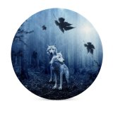yanfind Ceramic Coasters (round) Comfreak Black Dark Wolf Forest Dark  Wild Tree Trunks  Light Family Game Intellectual Educational Game Jigsaw Puzzle Toy Set