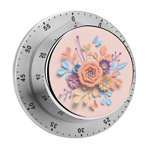 yanfind Timer Arrangement Blush Papercraft Butterfly Decor  Embellishment Wedding Garden Mother Pastel 60 Minutes Mechanical Visual Timer