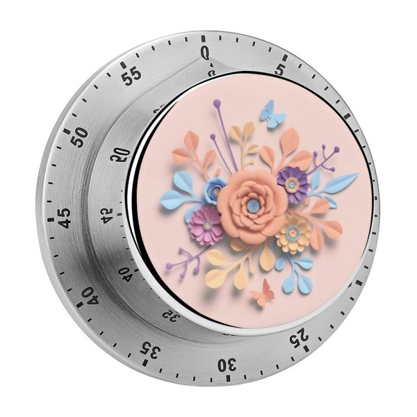 yanfind Timer Arrangement Blush Papercraft Butterfly Decor  Embellishment Wedding Garden Mother Pastel 60 Minutes Mechanical Visual Timer