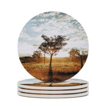yanfind Ceramic Coasters (round) Images Savanna Plant Pictures Outdoors Tree Free Grassland Landscape Field Family Game Intellectual Educational Game Jigsaw Puzzle Toy Set