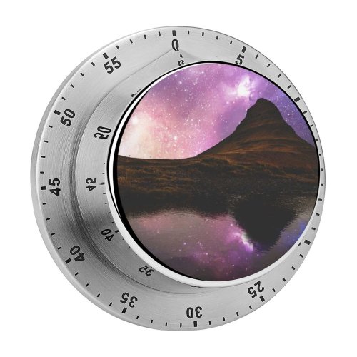 yanfind Timer Andrés Nieto Porras Landscape Mountains Starry Sky Nebula Outer Space Reflection Purple 60 Minutes Mechanical Visual Timer