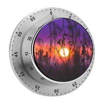 yanfind Timer B Sunrise Silhouette Purple Sky Plants Dusk Blurred 60 Minutes Mechanical Visual Timer