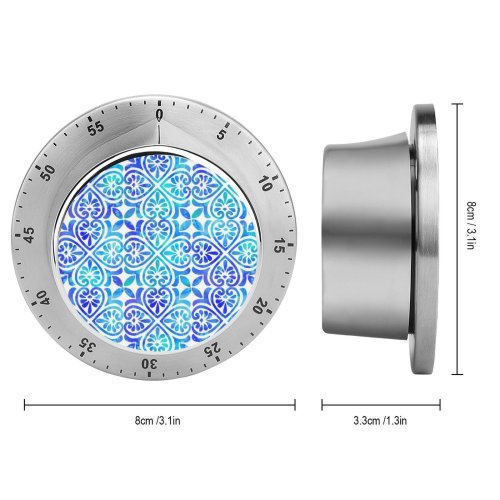 yanfind Timer Spanish Portuguese Arabic Flooring Mexican Watercolor Ceramics Porcelain Pottery  Moroccan Medallion 60 Minutes Mechanical Visual Timer