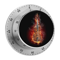 yanfind Timer Black Dark Violin Fire 60 Minutes Mechanical Visual Timer