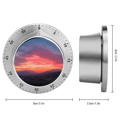 yanfind Timer Sunset Mountains Countryside  Afterglow Sky 60 Minutes Mechanical Visual Timer