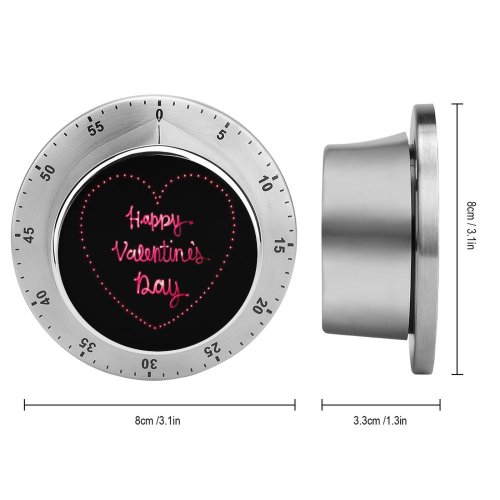 yanfind Timer Black Dark Celebrations Valentine's Love Happy Valentine's Love Heart Letters 60 Minutes Mechanical Visual Timer