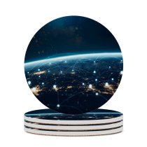 yanfind Ceramic Coasters (round) Vadim Sadovski Space Network Connections  Lights Horizon Family Game Intellectual Educational Game Jigsaw Puzzle Toy Set