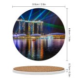 yanfind Ceramic Coasters (round) Trey Ratcliff Marina Bay Sands Light Show Singapore Laser Lights Colorful River Family Game Intellectual Educational Game Jigsaw Puzzle Toy Set