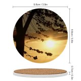 yanfind Ceramic Coasters (round) Tree Sky Branch Cloud Morning Atmospheric Natural Landscape Afterglow Leaf Sunset Family Game Intellectual Educational Game Jigsaw Puzzle Toy Set
