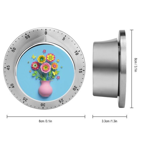 yanfind Timer Craft Butterfly  Decor Embellishment Wedding Garden Mother Vase Ornament Flowers Daisy 60 Minutes Mechanical Visual Timer