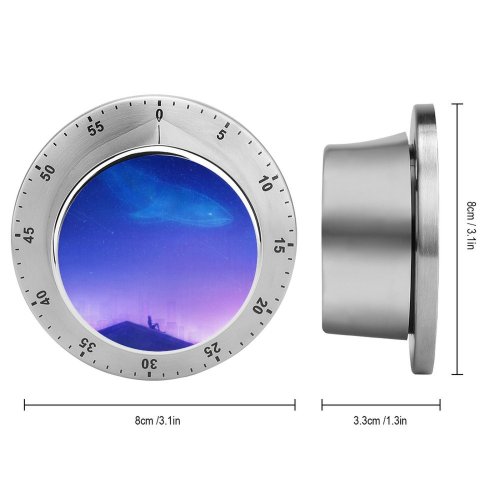 yanfind Timer RicoDZ Fantasy Girl Rooftop Sky Home Dream Whale Starry Night Purple 60 Minutes Mechanical Visual Timer