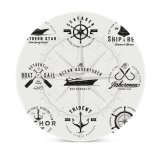 yanfind Ceramic Coasters (round) Knot Stamp Trident Rope Bell Wheel Rubber Oar Sewing Pursuit Vacation Item Family Game Intellectual Educational Game Jigsaw Puzzle Toy Set